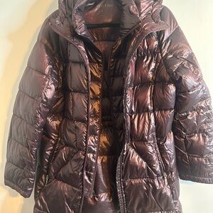 Calvin Klein Women's Shiny Puffer Jacket - Deep Purple